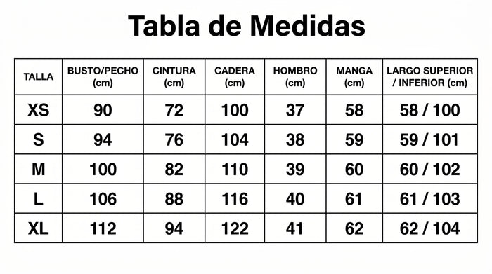 Guía de tallas