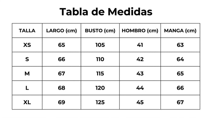 Guía de tallas