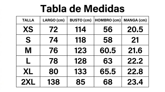 Guía de tallas