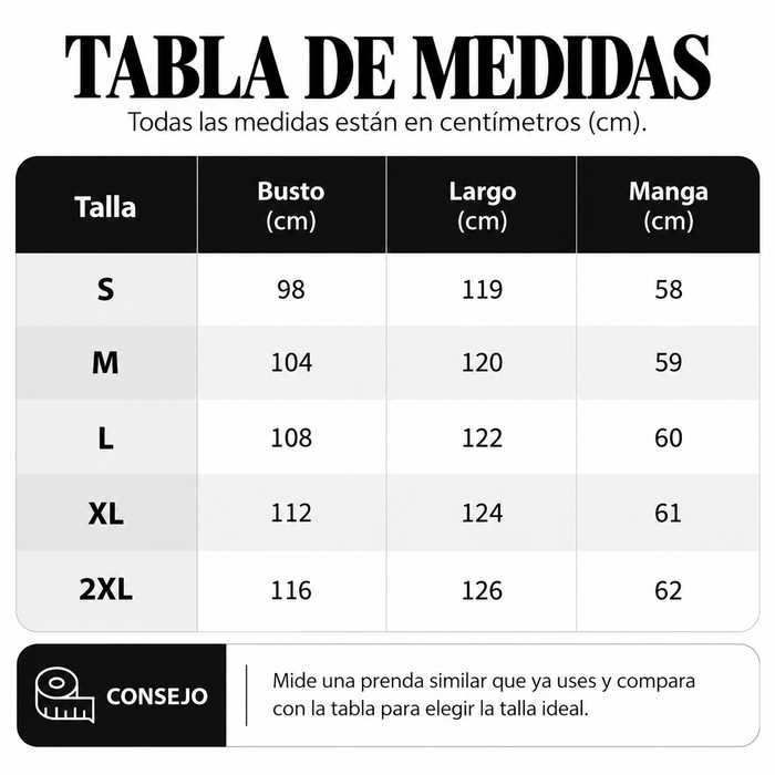 Guía de tallas