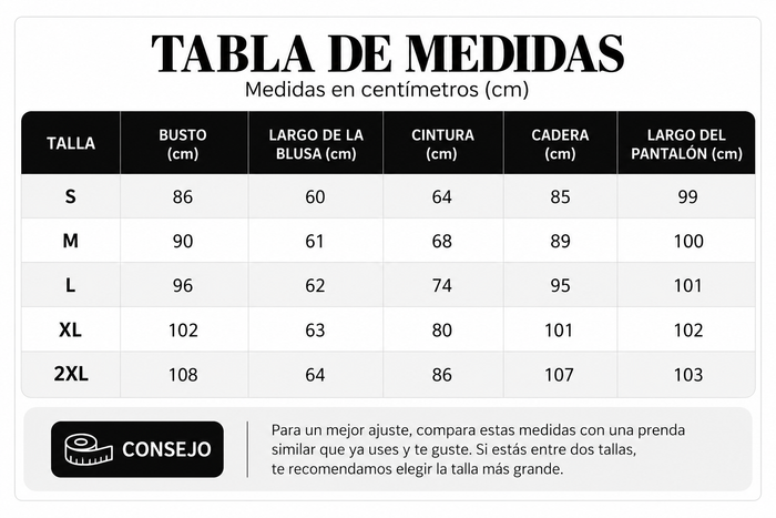 Guía de tallas