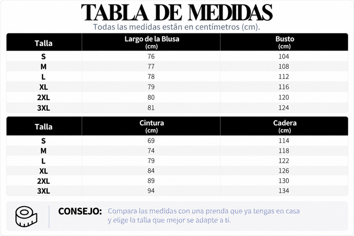 Guía de tallas