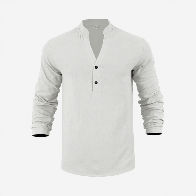 Camisa Stephan™ De Algodón y Lino Con Diseño Minimalista