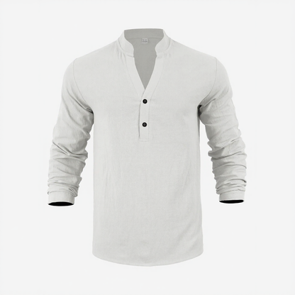 Camisa Stephan™ De Algodón y Lino Con Diseño Minimalista