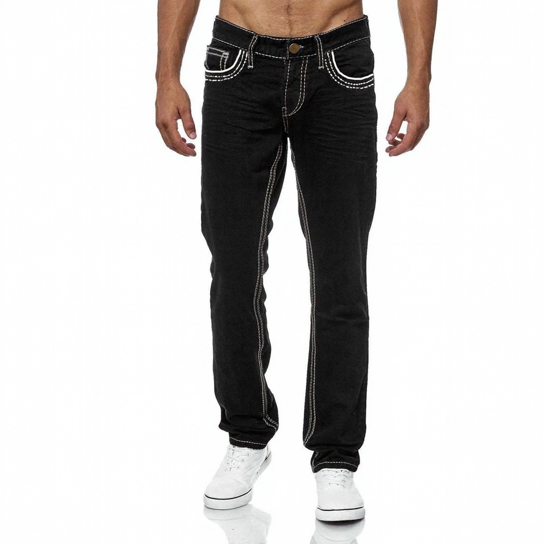Jeans Castelli™ De Corte Recto Con Lavado Desgastado Y Costuras En Contraste