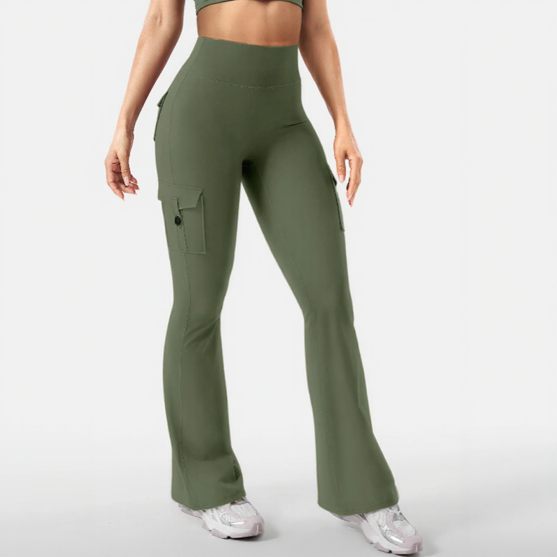 Leggings Nadia™ con Efecto Push-Up, Bolsillos Cargo y Corte Flare