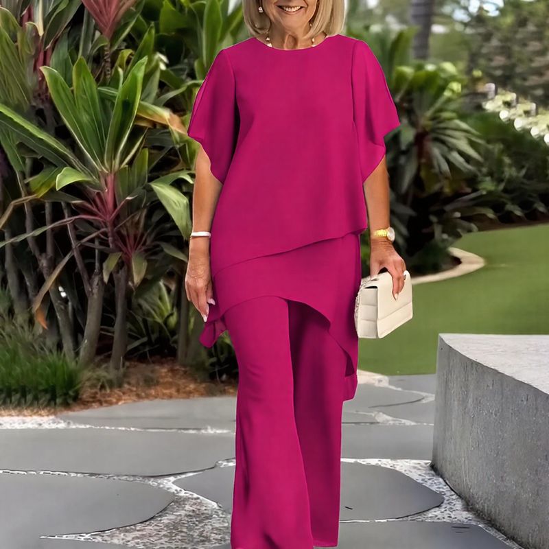 Conjunto Giorgia™ Blusa con Superposición en Capas y Pantalón Minimalista