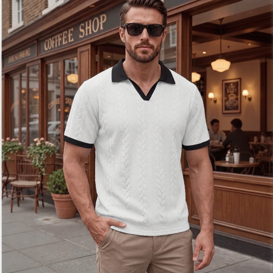 Polo Windsor™ De Punto Texturizado Con Cuello Contrastante