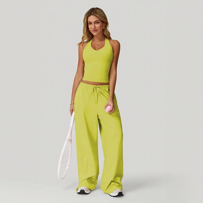 Conjunto Lunary™ Con Top Minimalista y Pantalón Palazzo Fluido