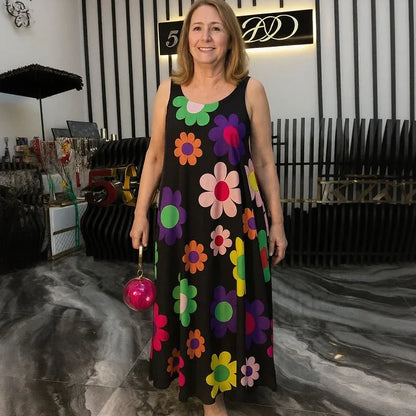 Vestido Flora™ de Tejido Ligero con Estampado Floral Vibrante