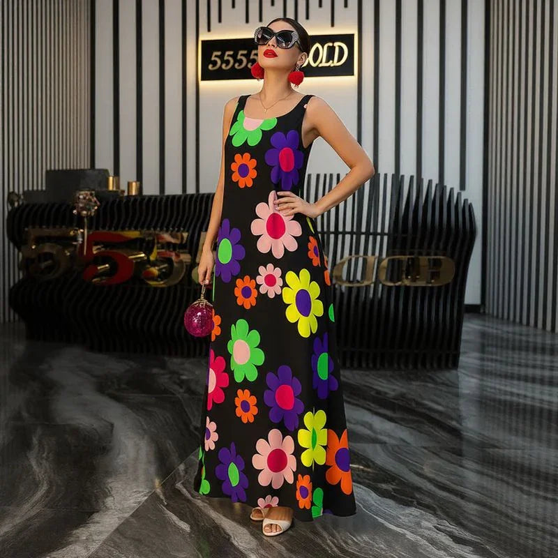 Vestido Flora™ de Tejido Ligero con Estampado Floral Vibrante