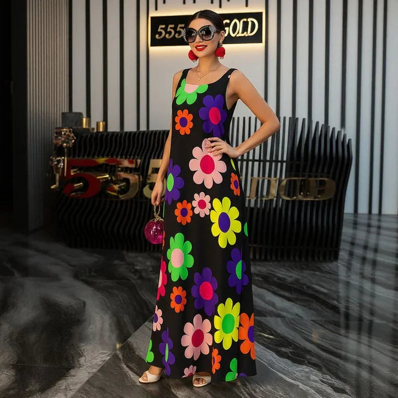 Vestido Flora™ de Tejido Ligero con Estampado Floral Vibrante