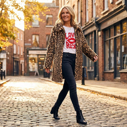 Abrigo Leopard Luxe™ Con Estampado Animal Impecable