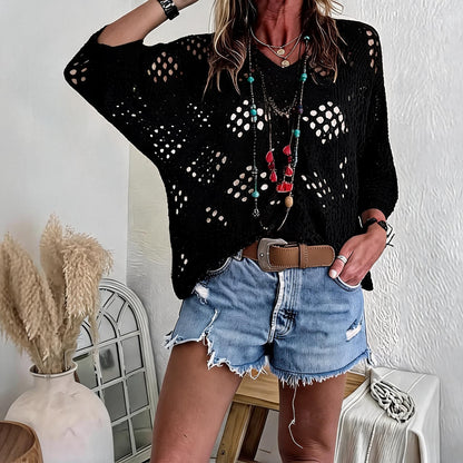 Blusa CityBreeze™ de Punto Calado con Corte Holgado