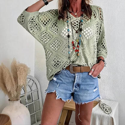 Blusa CityBreeze™ de Punto Calado con Corte Holgado