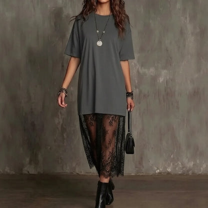 Vestido Maxi Lorient™ con Falda de Encaje Transparente