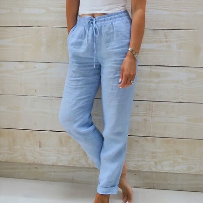 Pantalón Cagliari™ de Lino de Algodón con Cintura Ajustable