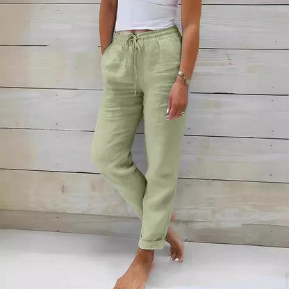 Pantalón Cagliari™ de Lino de Algodón con Cintura Ajustable
