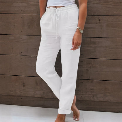 Pantalón Cagliari™ de Lino de Algodón con Cintura Ajustable