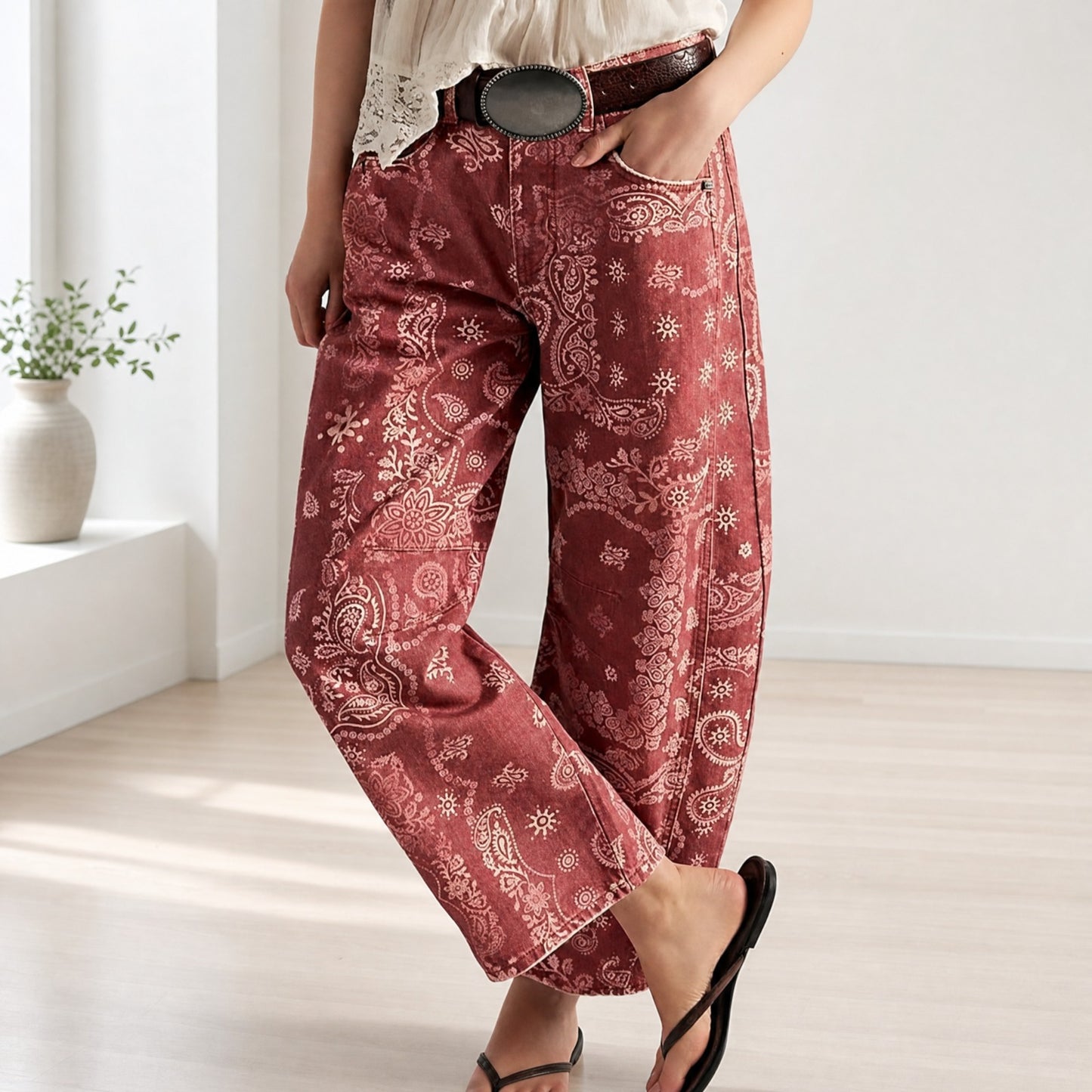 Pantalón Alvida™ con Estampado Floral y Caída Amplia