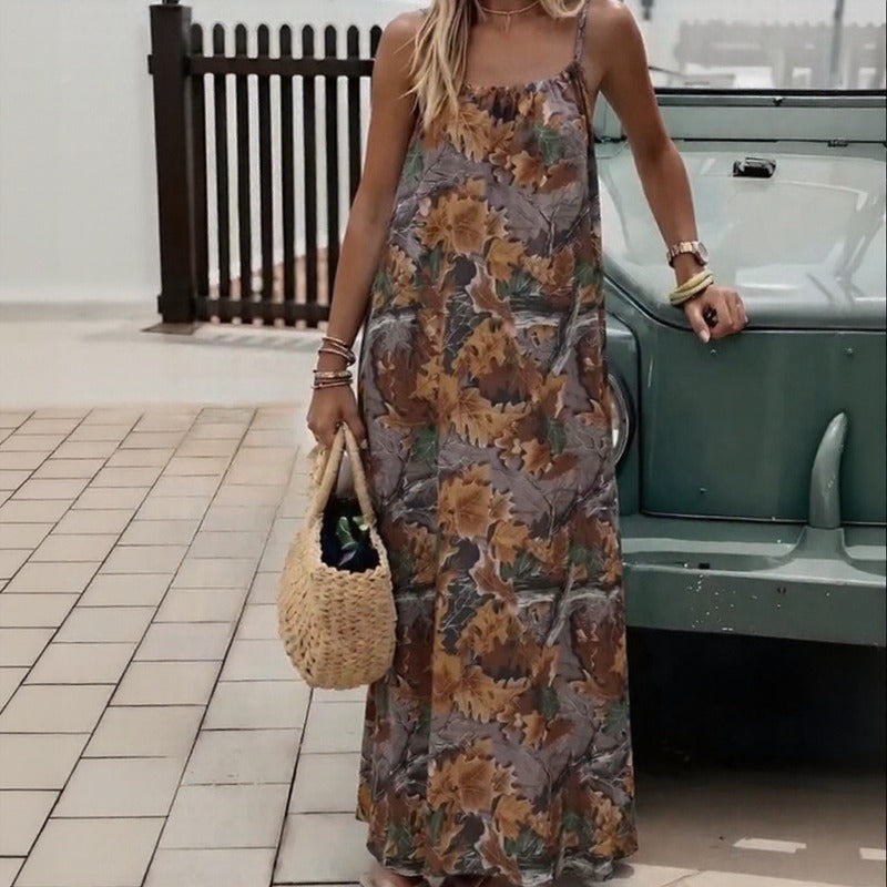 Vestido Monet™ con Estampados Llamativos y Espalda Abierta