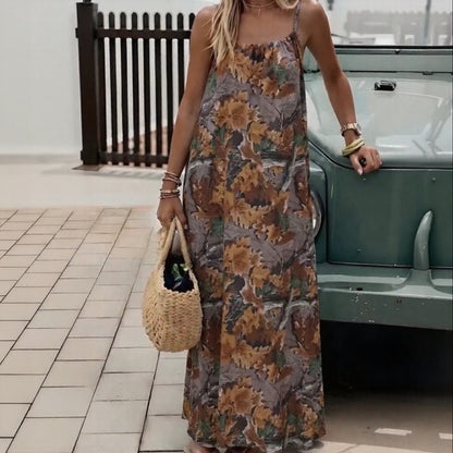 Vestido Monet™ con Estampados Llamativos y Espalda Abierta