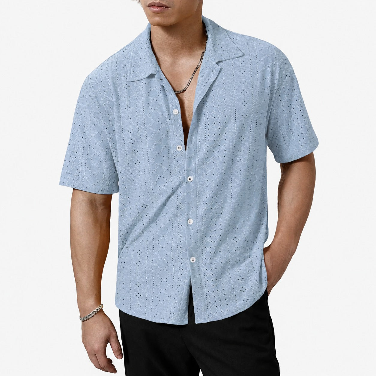 Camisa Orvieto™ De Manga Corta En Tejido Calado Transpirable