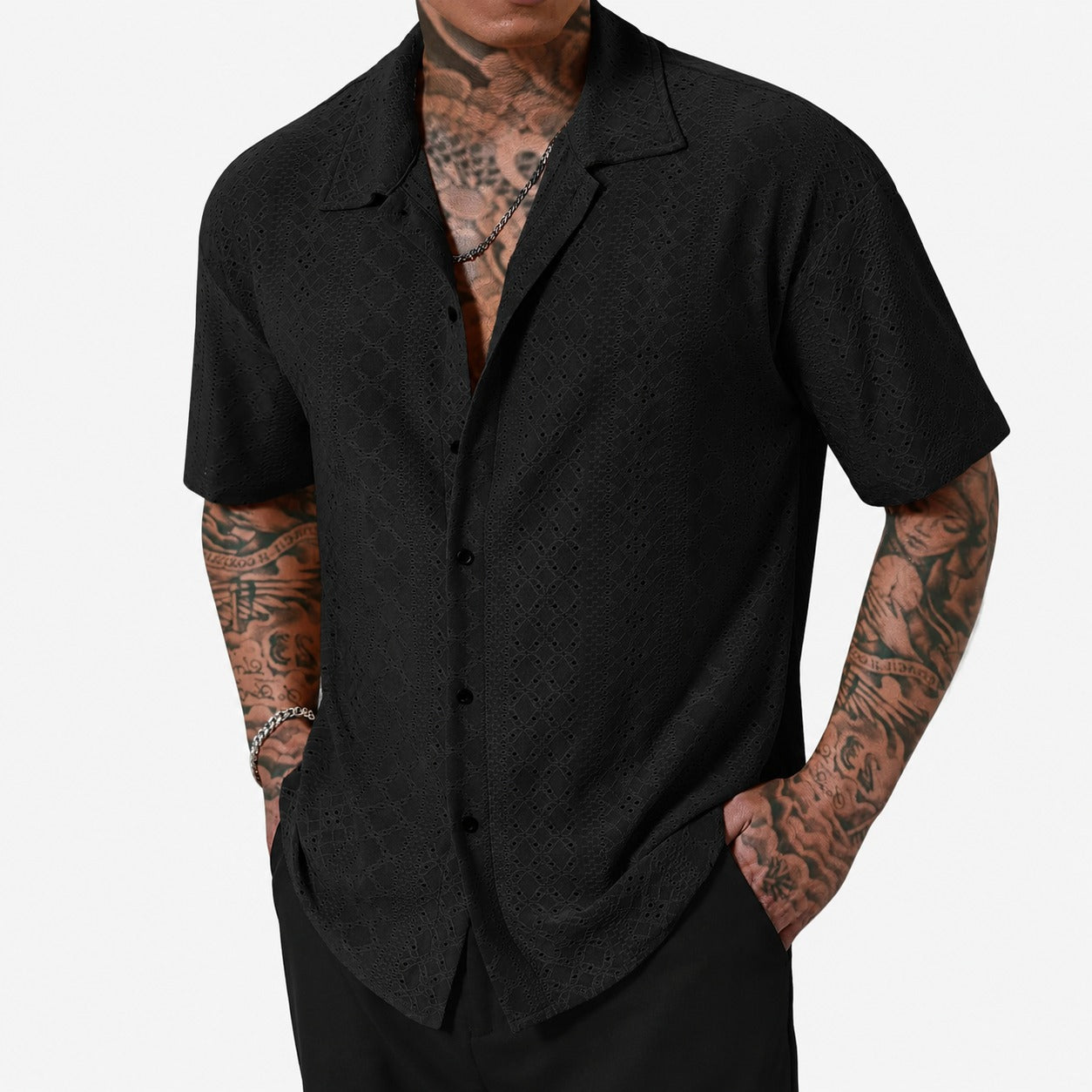 Camisa Orvieto™ De Manga Corta En Tejido Calado Transpirable