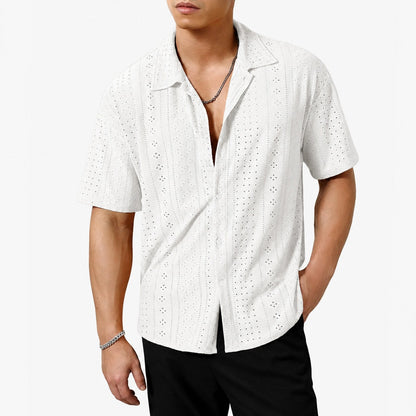 Camisa Orvieto™ De Manga Corta En Tejido Calado Transpirable