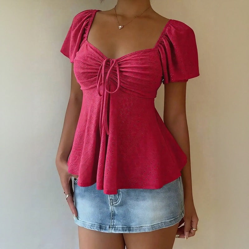 Blusa Fiorelle™ Con Fruncido Delicado y Caída Ligera