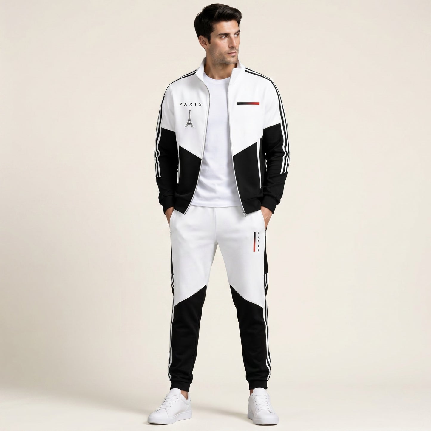 Conjunto Cassian Paris™ con Chaqueta de Cuello Alto y Pantalón Jogger