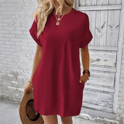 Vestido Valentine™ Con Caída Fluida y Mangas Remangadas