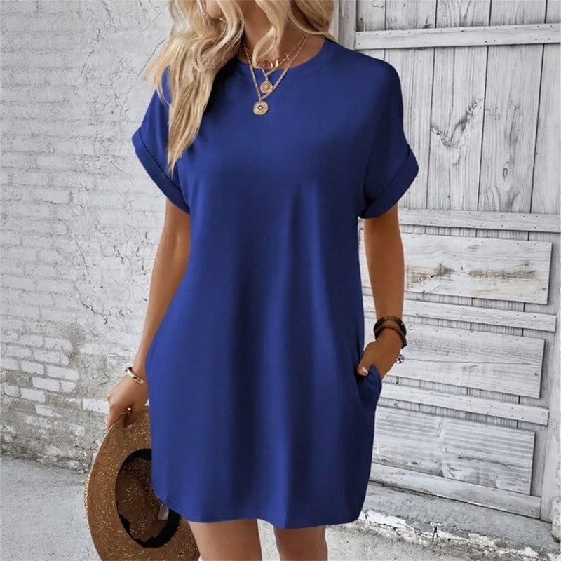 Vestido Valentine™ Con Caída Fluida y Mangas Remangadas