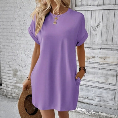 Vestido Valentine™ Con Caída Fluida y Mangas Remangadas