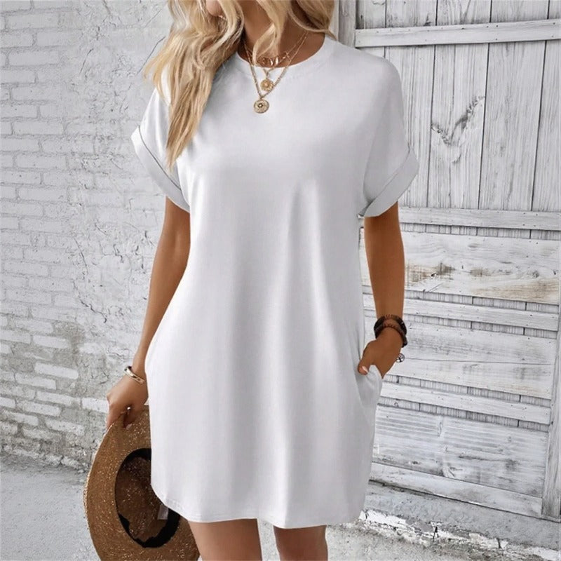 Vestido Valentine™ Con Caída Fluida y Mangas Remangadas