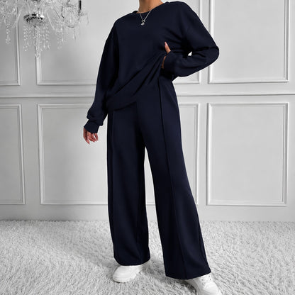 Conjunto Estelle™ con Blusa Holgada de Manga Larga y Pantalón Wide Leg