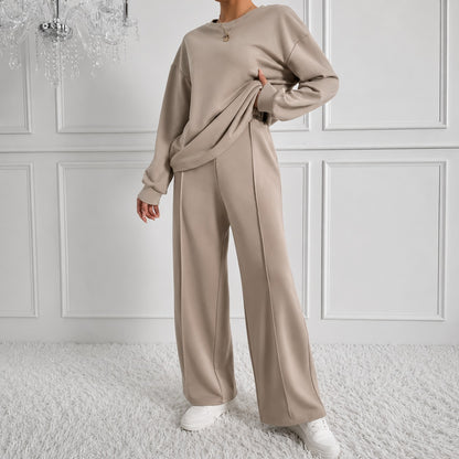Conjunto Estelle™ con Blusa Holgada de Manga Larga y Pantalón Wide Leg