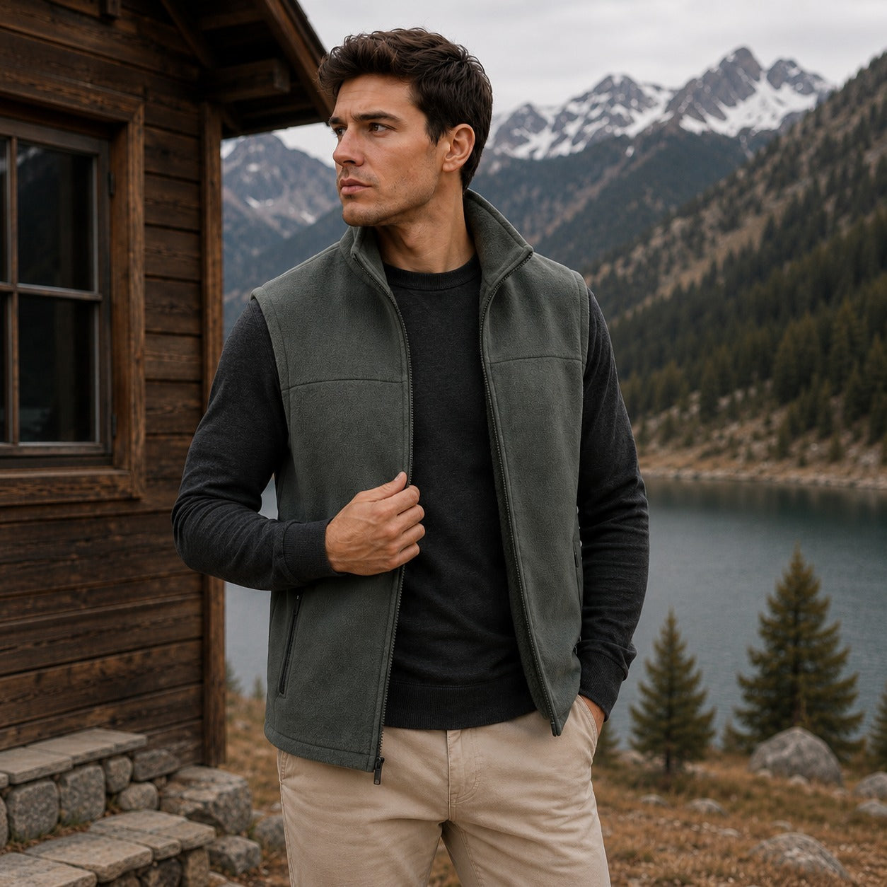 Chaleco Timber™ con Forro Térmico Afelpado y Cuello Alto Protector