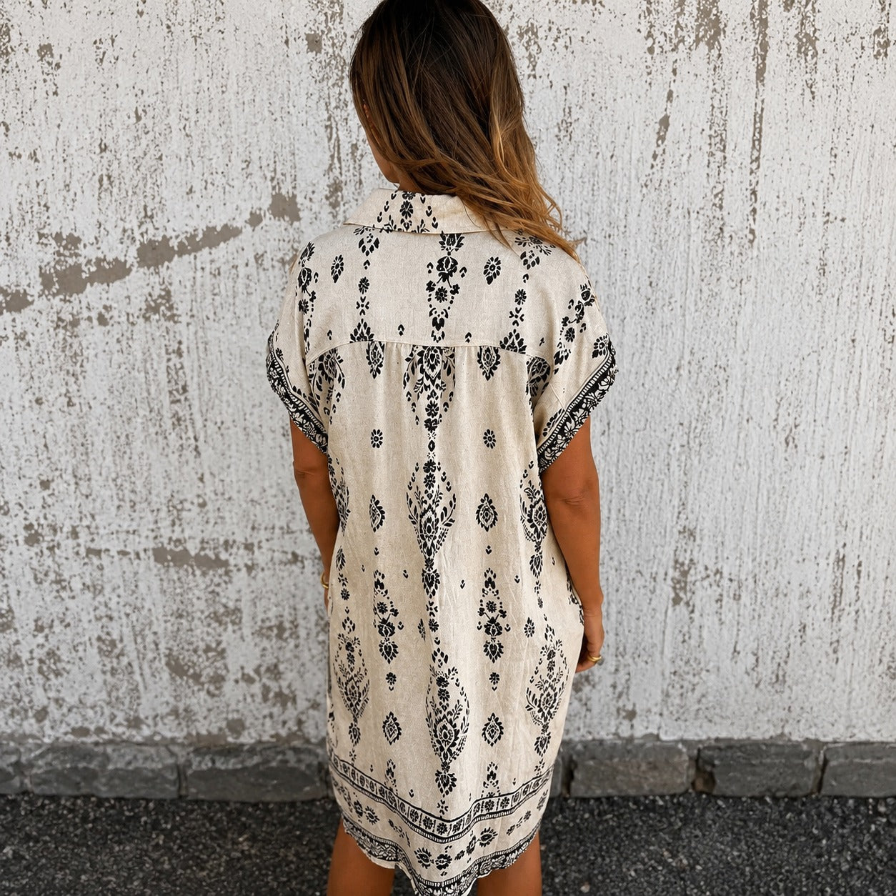Vestido Midi Zahara™ de Lino y Algodón con Botones Frontales