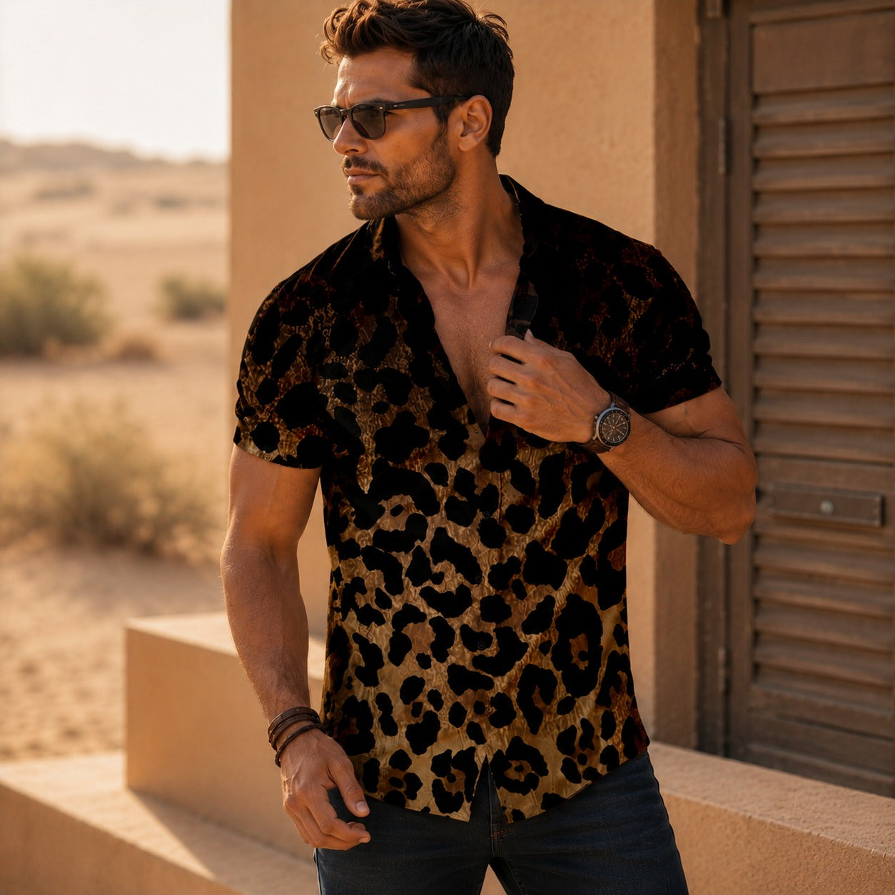 Camisa Leo™ con Estampado Animal Degradado