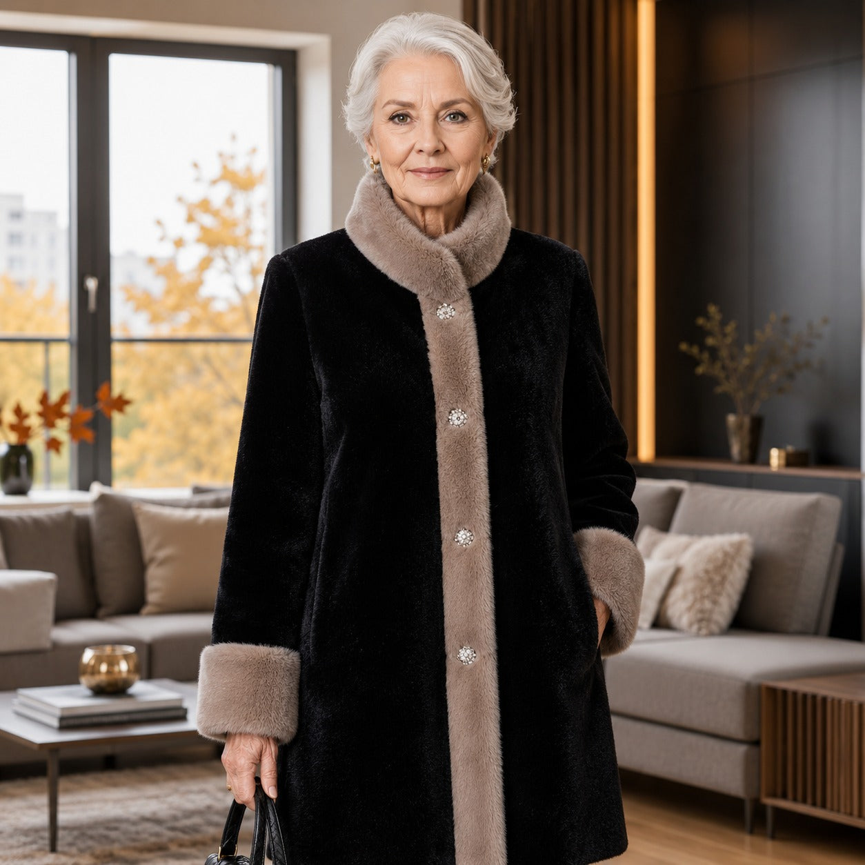 Abrigo Saint Moritz™ de Terciopelo Sintético de Lujo para un Elegante Confort Invernal