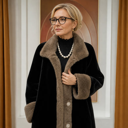 Abrigo Saint Moritz™ de Terciopelo Sintético de Lujo para un Elegante Confort Invernal