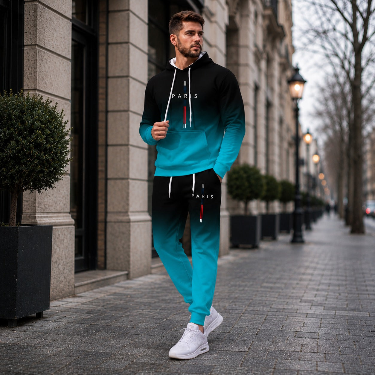 Conjunto Boulevard Paris™ de Sudadera Premium con Capucha y Bolsillo Canguro