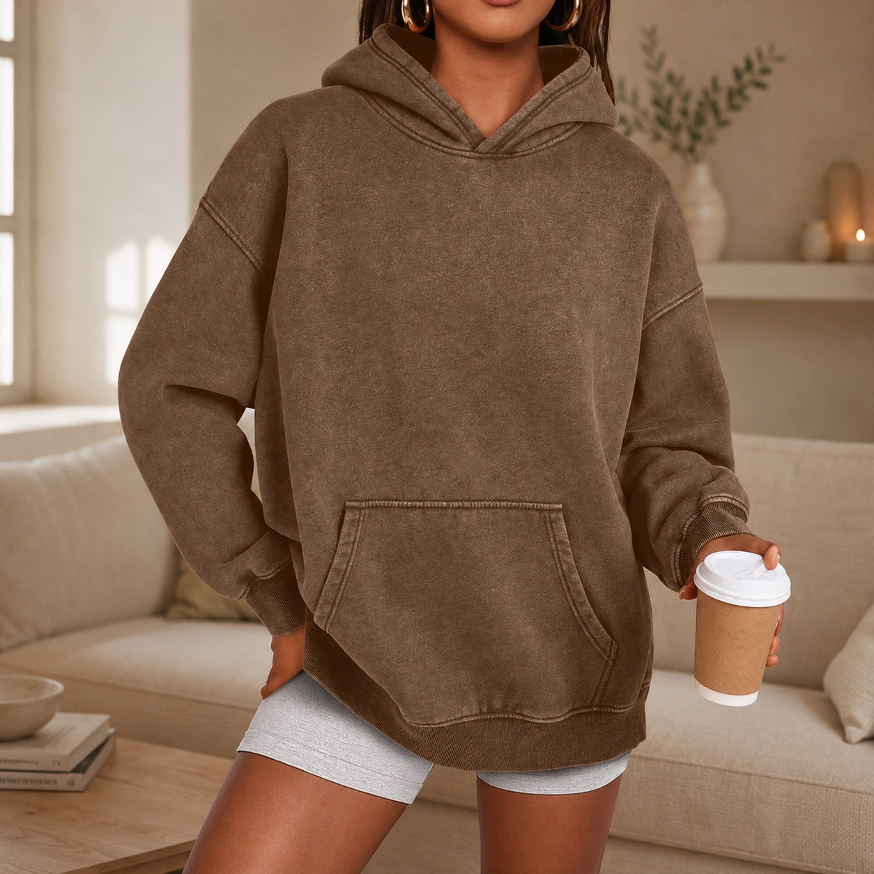 Sudadera Kaia™ Oversize con Bolsillo Canguro