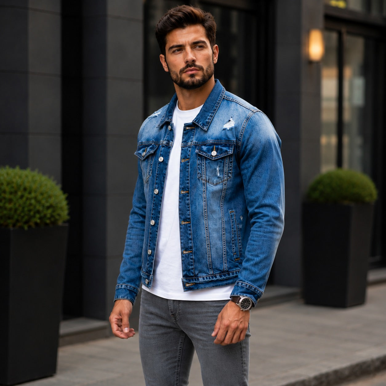 Chaqueta Vaquera Logan™ con Lavado Stone Wash Premium y Detalles Desgastados