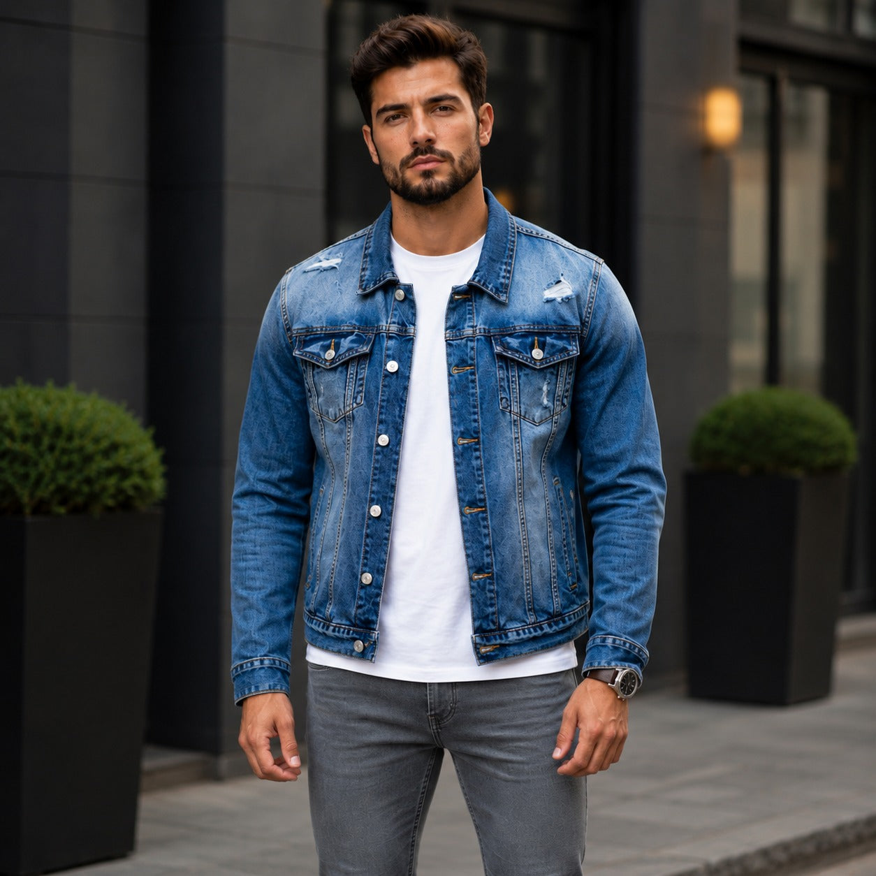 Chaqueta Vaquera Logan™ con Lavado Stone Wash Premium y Detalles Desgastados