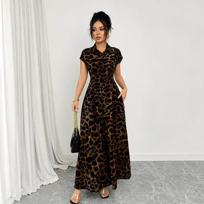 Vestido Celina™ con Estampado de Leopardo y Cintura Entallada