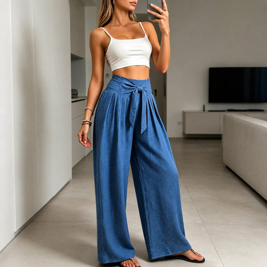Pantalón Ariela™ con Cinturón Ajustable Elegante y Cintura Estructurada