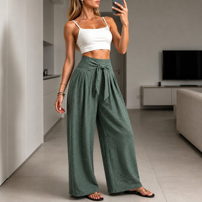 Pantalón Ariela™ con Cinturón Ajustable Elegante y Cintura Estructurada