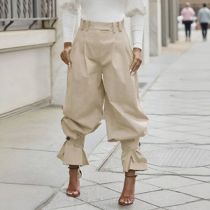 Pantalón Jogger Belluno™ De Sastrería Con Corte Globo Y Bajo Con Volante